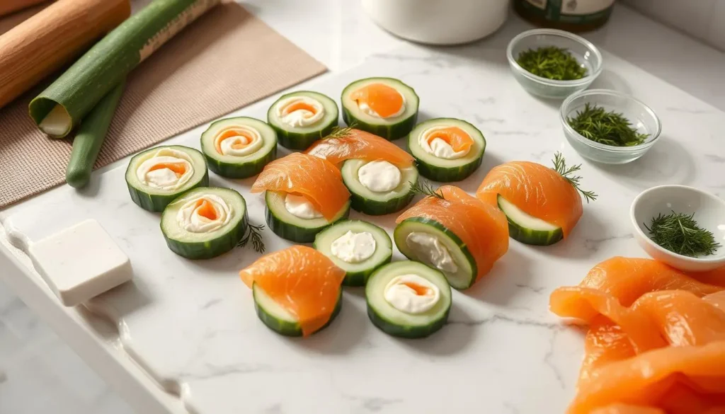 smoked salmon roll assembly