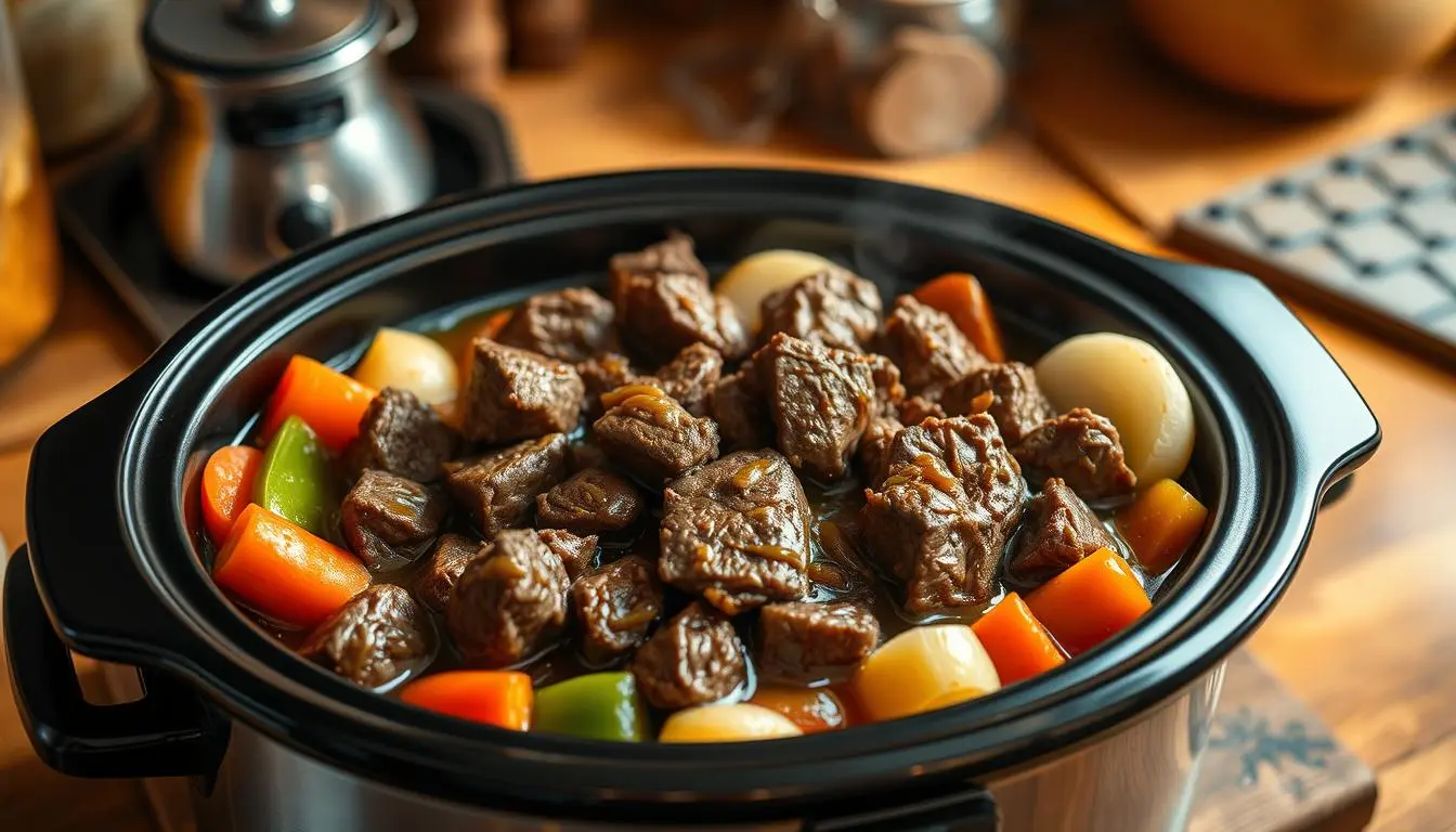 cube steak in a crock pot