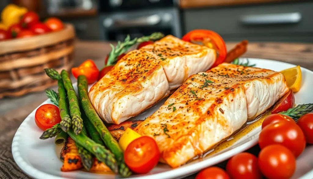 roasted salmon and vegetables