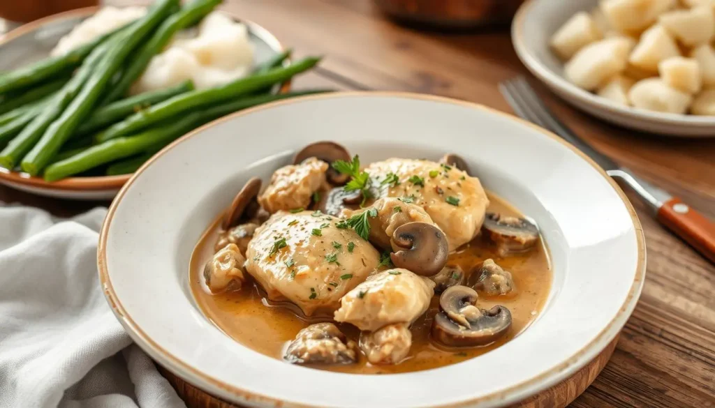 slow cooked chicken mushroom